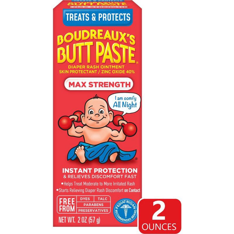 slide 1 of 10, Boudreaux's Butt Paste Maximum Strength, Baby Diaper Rash Cream, Ointment, 2 oz, 2 oz