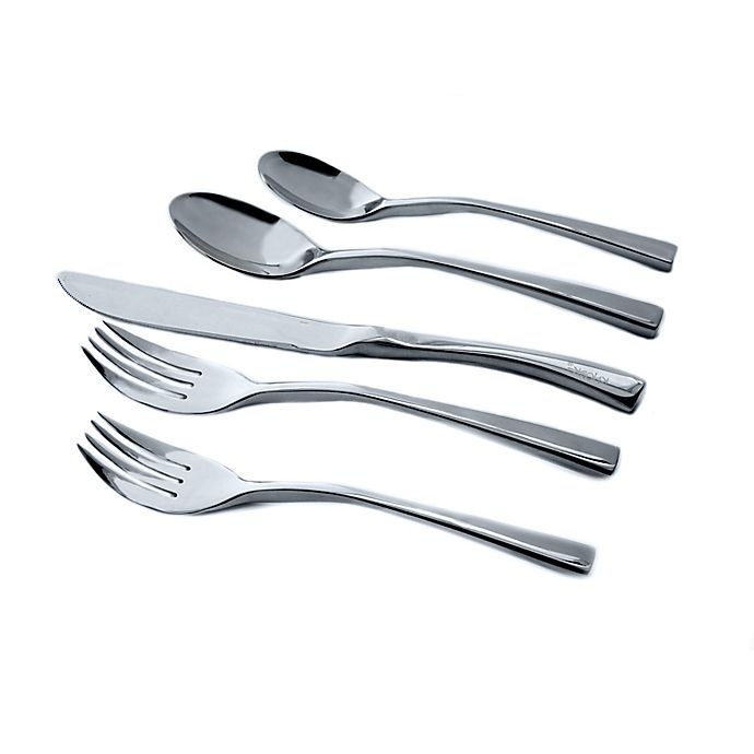 slide 1 of 2, Knork Curve Curve Flatware Set - Chrome, 20 ct