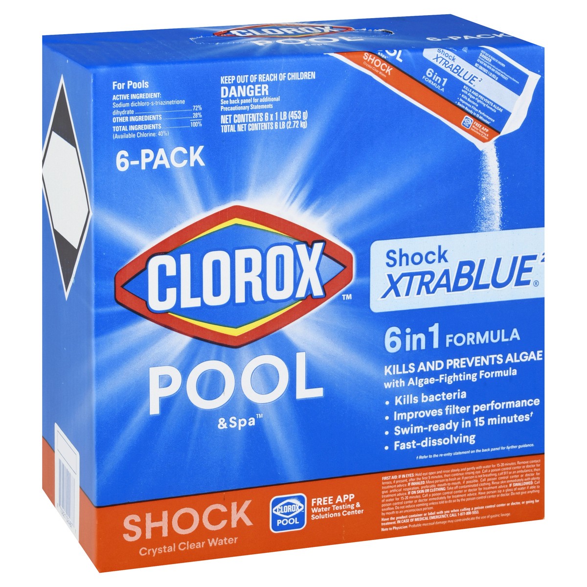 slide 2 of 9, Clorox 6pk Shock XtraBlue - 6lb, 6 lb