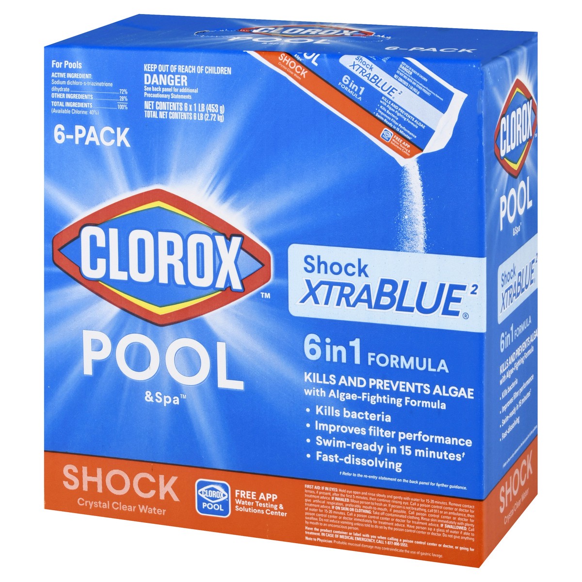 slide 9 of 9, Clorox 6pk Shock XtraBlue - 6lb, 6 lb