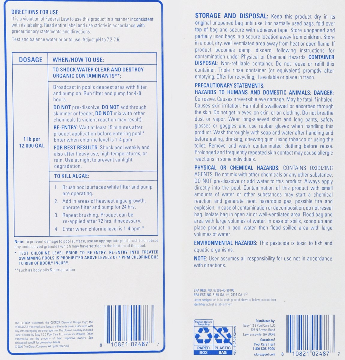 slide 4 of 9, Clorox 6pk Shock XtraBlue - 6lb, 6 lb