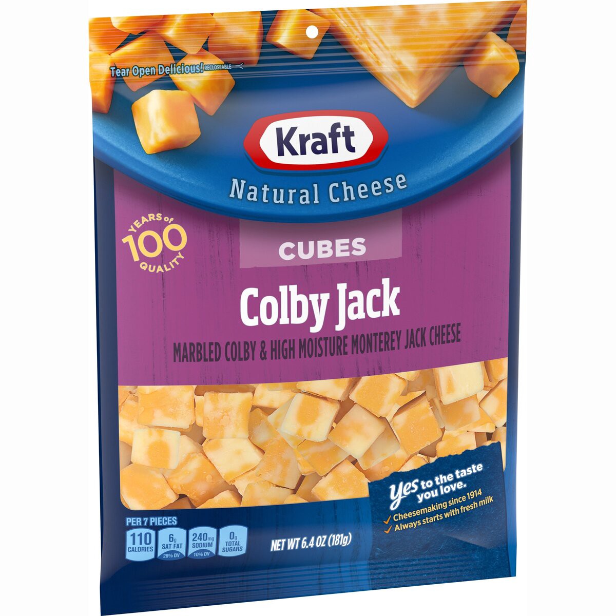 slide 2 of 8, Kraft Colby Jack Marbled Cheese Cubes, 6.4 oz