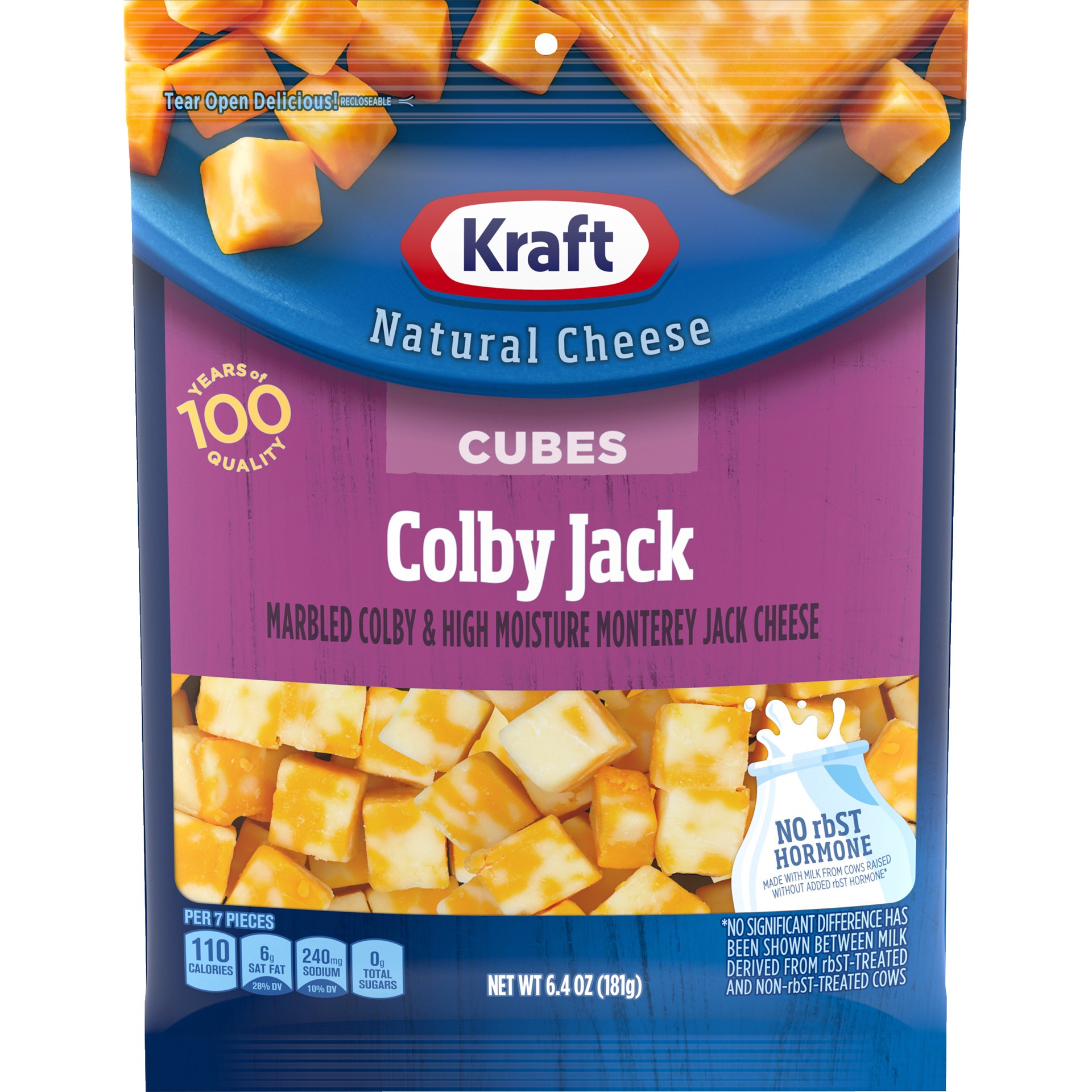 slide 1 of 13, Kraft Colby Jack Marbled Cheese Cubes, 6.4 oz Bag, 6.4 oz