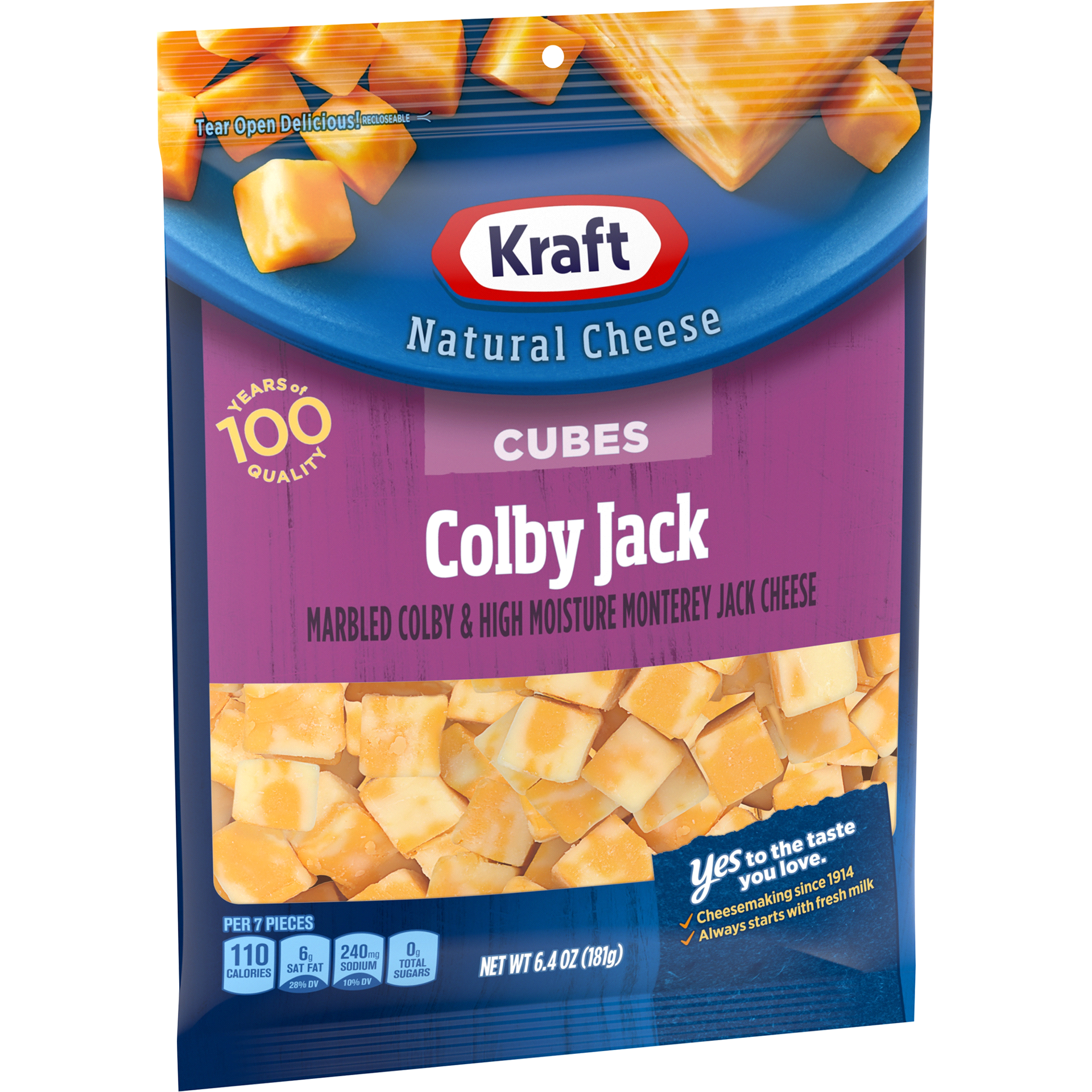 slide 11 of 13, Kraft Colby Jack Marbled Cheese Cubes, 6.4 oz