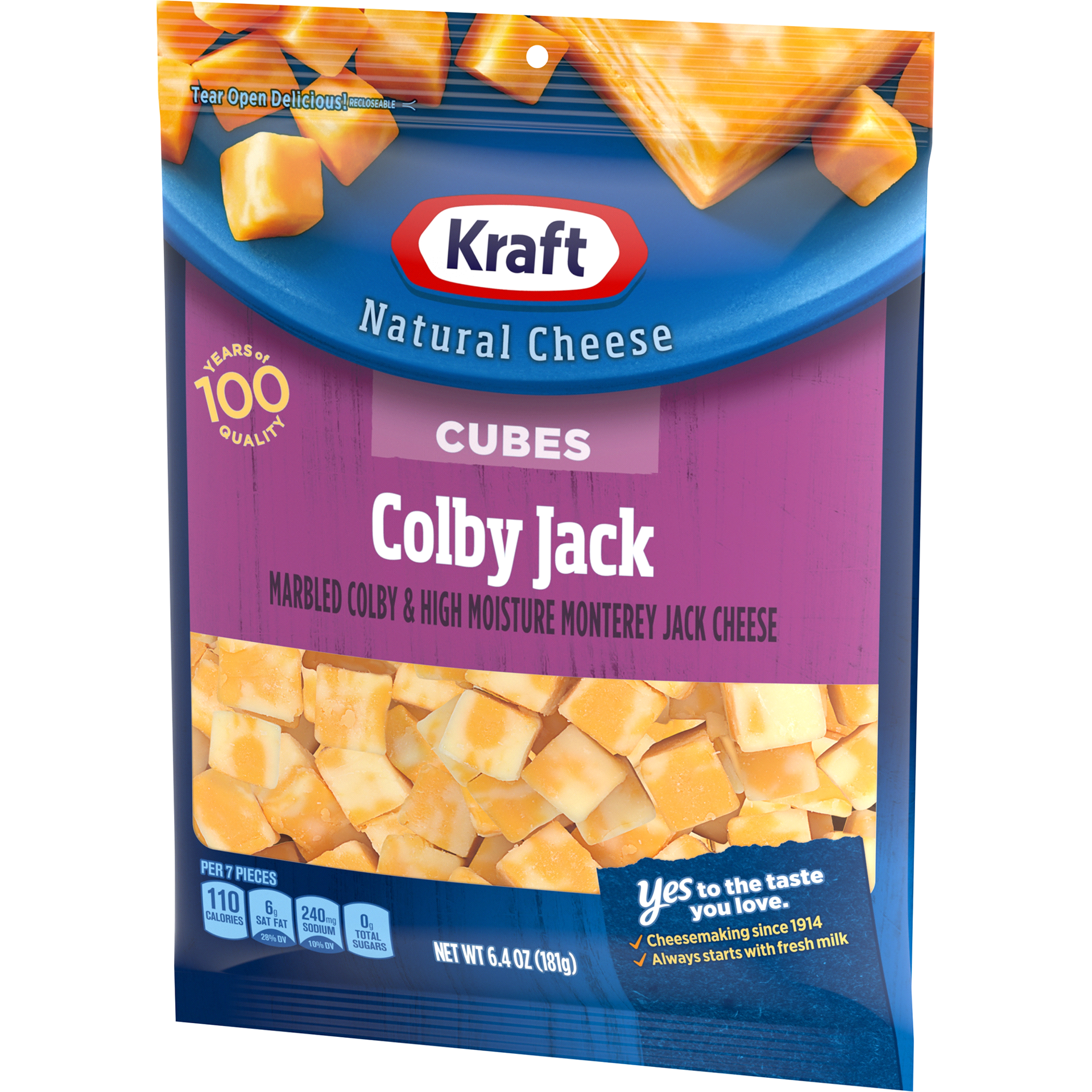 slide 12 of 13, Kraft Colby Jack Marbled Cheese Cubes, 6.4 oz