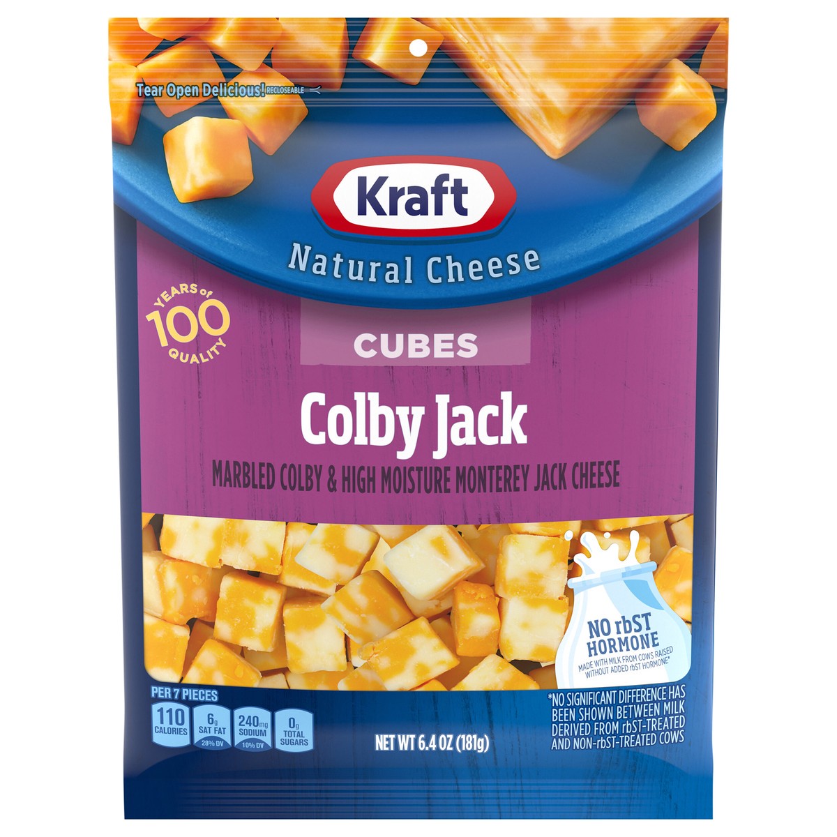 slide 1 of 13, Kraft Colby Jack Marbled Cheese Cubes, 6.4 oz Bag, 6.4 oz