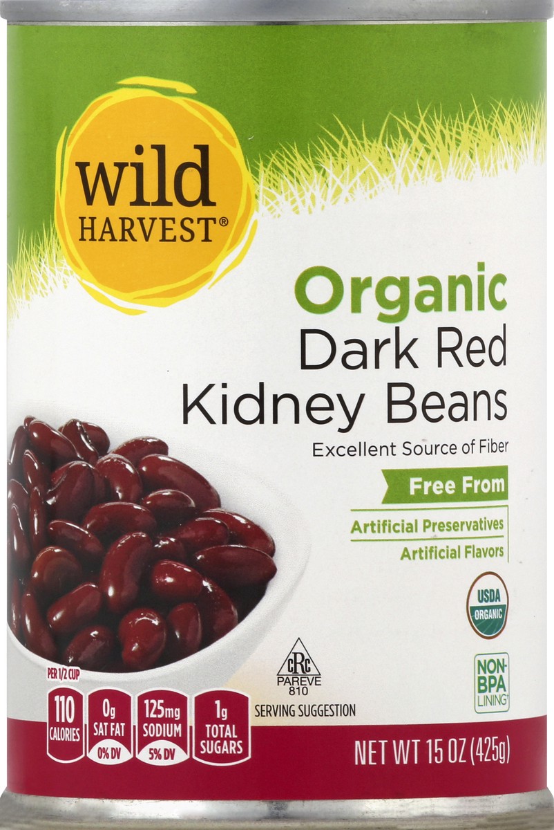 slide 2 of 9, Wild Harvest Organic Kidney Bean Dark Red, 15 oz