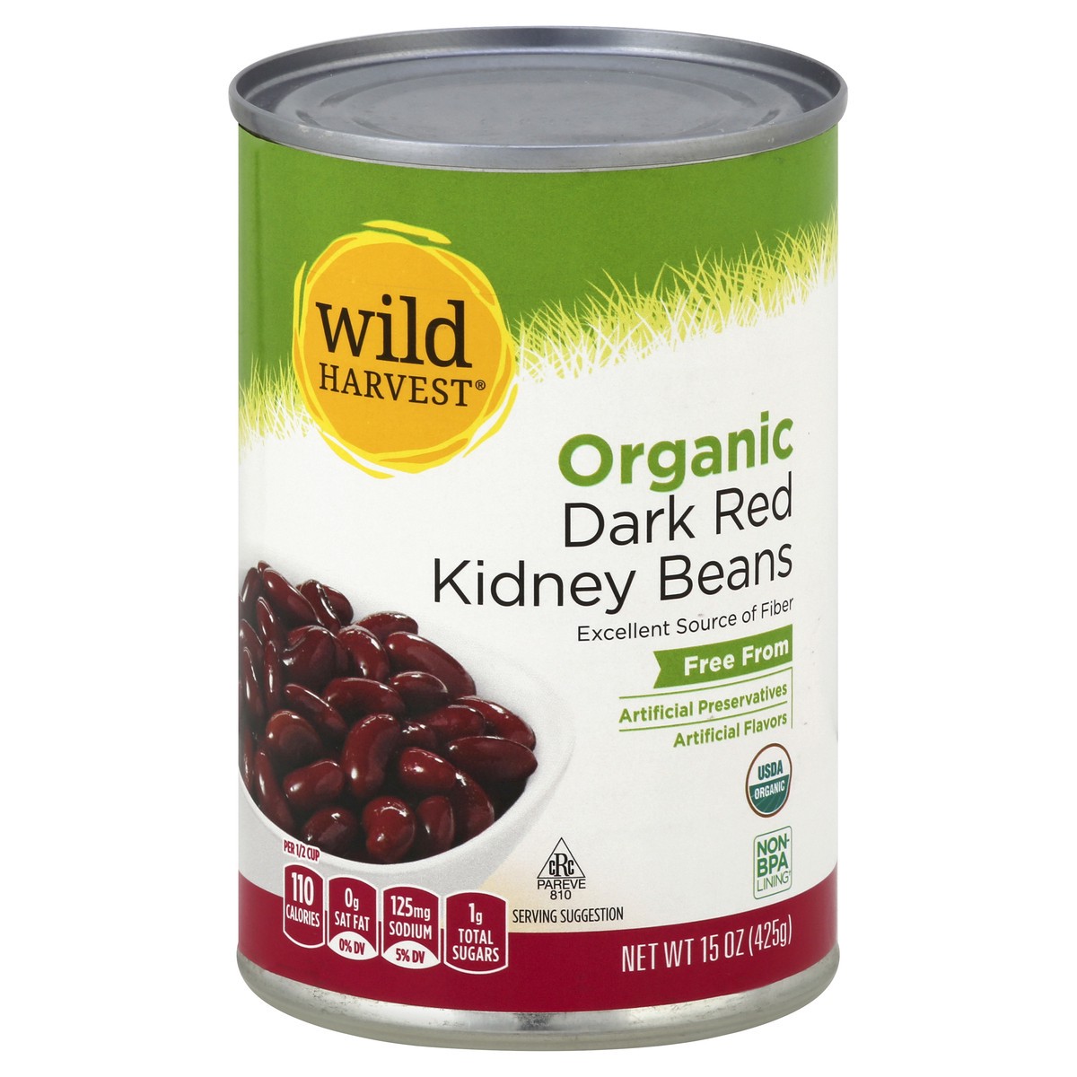 slide 6 of 9, Wild Harvest Organic Kidney Bean Dark Red, 15 oz