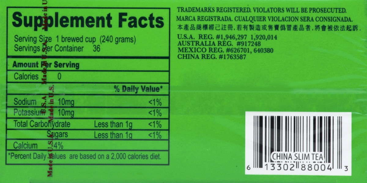 slide 5 of 9, China Slim Tea Extra Strength Bags Herbal Tea Delight 36 ea, 36 ct