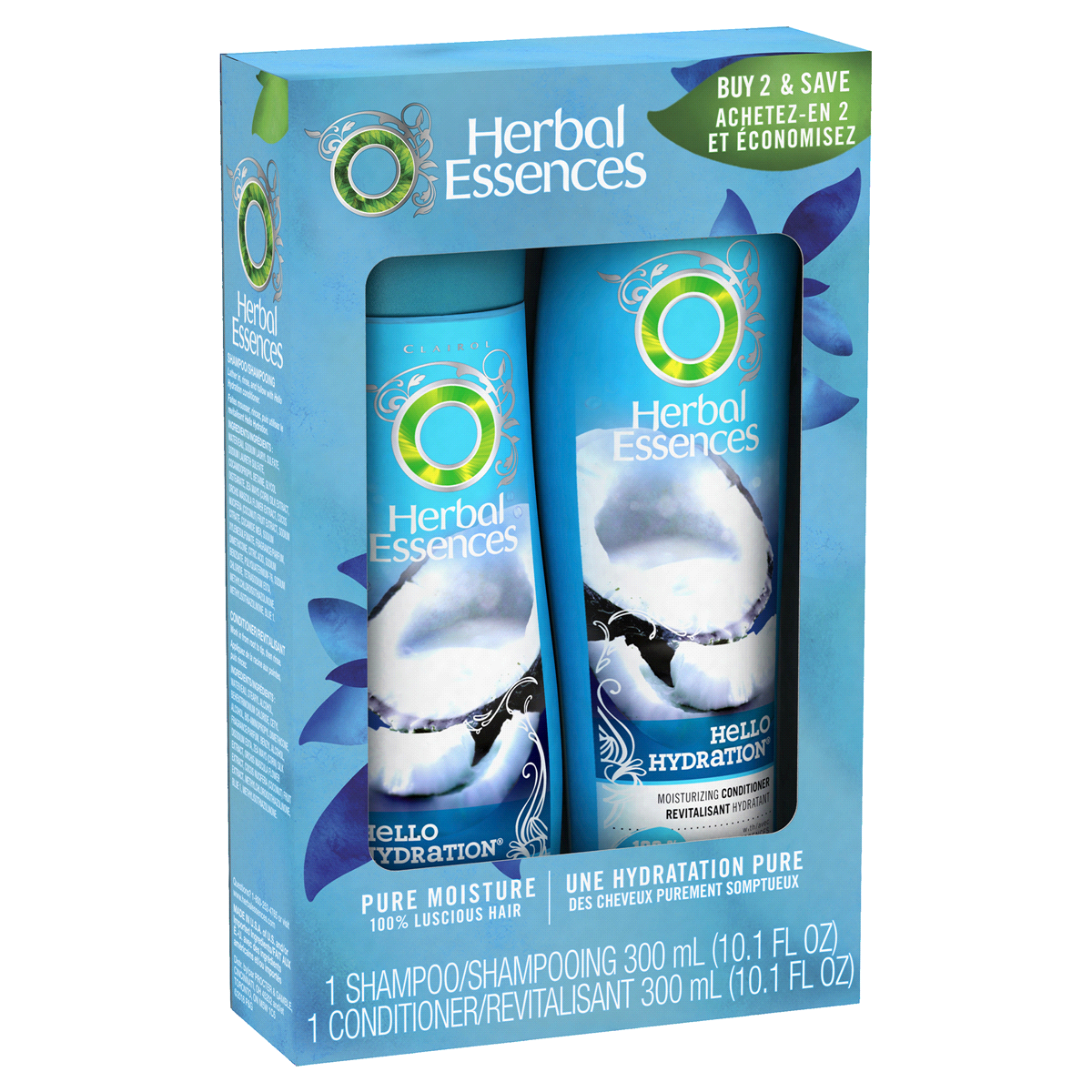 slide 2 of 3, Herbal Essences Hello Hydration Deep Moisture Shampoo & Conditioner, 2 ct; 300 ml