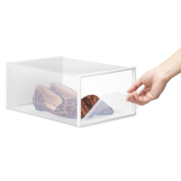 slide 14 of 17, Whitmor Stackable Shoe Boxes Set of 4, 1 ct