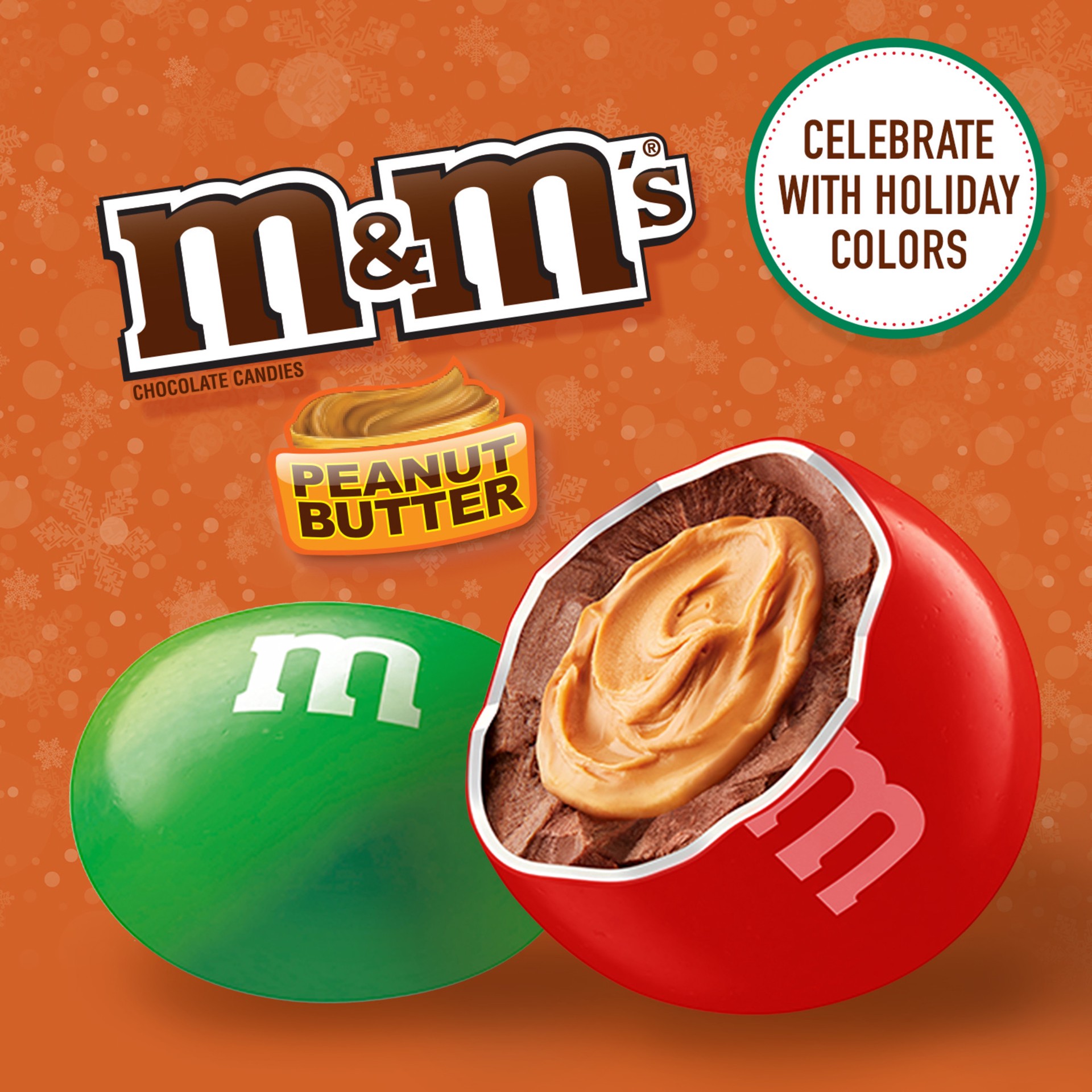 slide 4 of 5, M&M's Holiday Peanut Butter Chocolate Candy, 10 oz