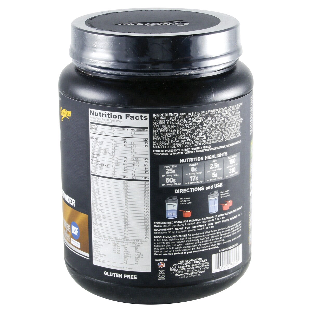 slide 4 of 4, Muscle Milk Pro Series Protein Powder Supplement Knockout Chocolate Artificially Flavored, 32 oz