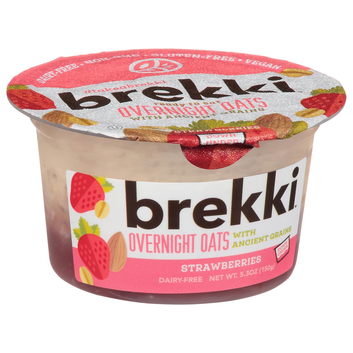 slide 2 of 9, Brekki Overnight Oats Strawberry, 5.3 oz