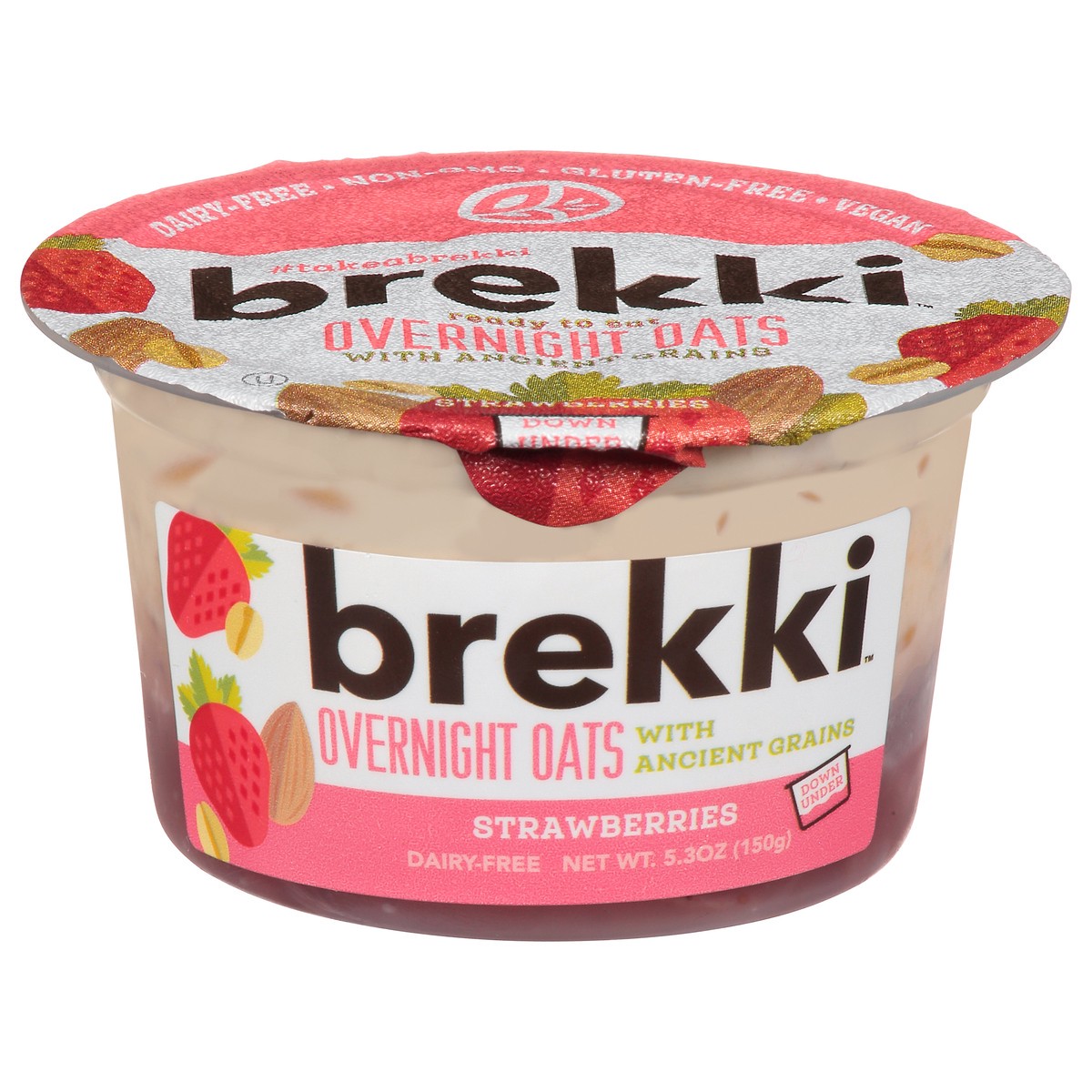 slide 1 of 9, Brekki Overnight Oats Strawberry, 5.3 oz