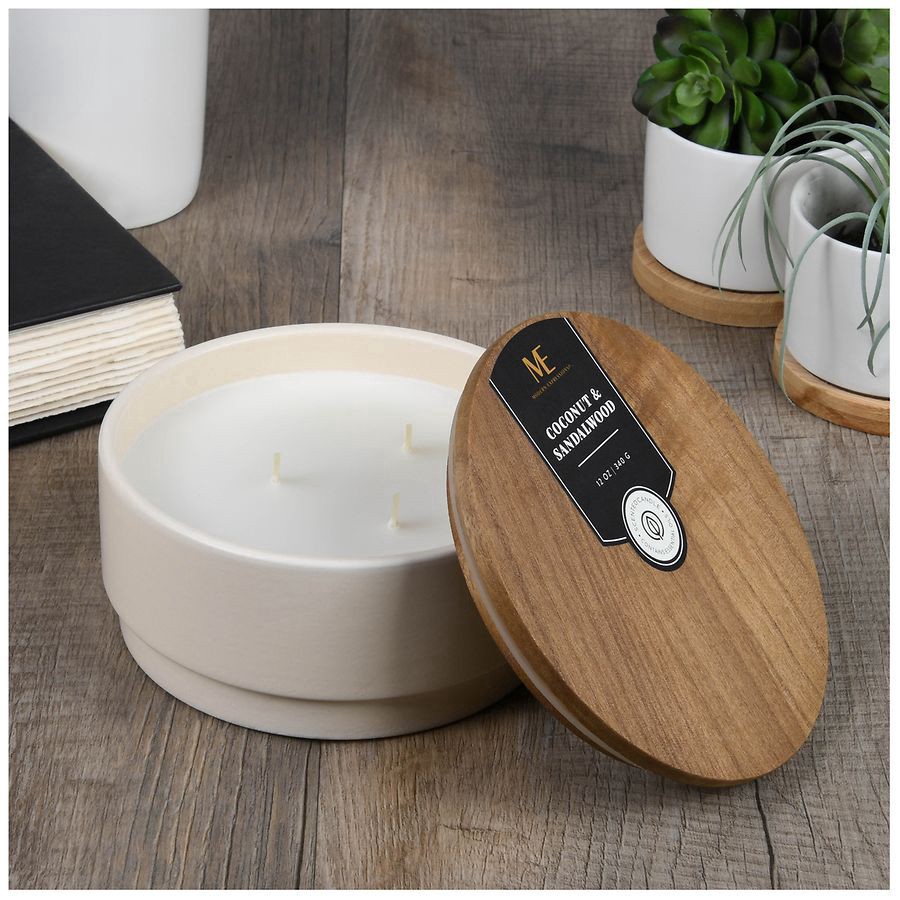 slide 2 of 4, Modern Expressions Scented Candle Coconut & Sandalwood, 12 oz