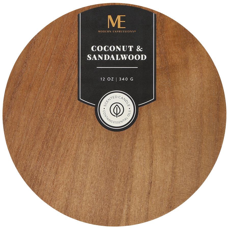 slide 4 of 4, Modern Expressions Scented Candle Coconut & Sandalwood, 12 oz
