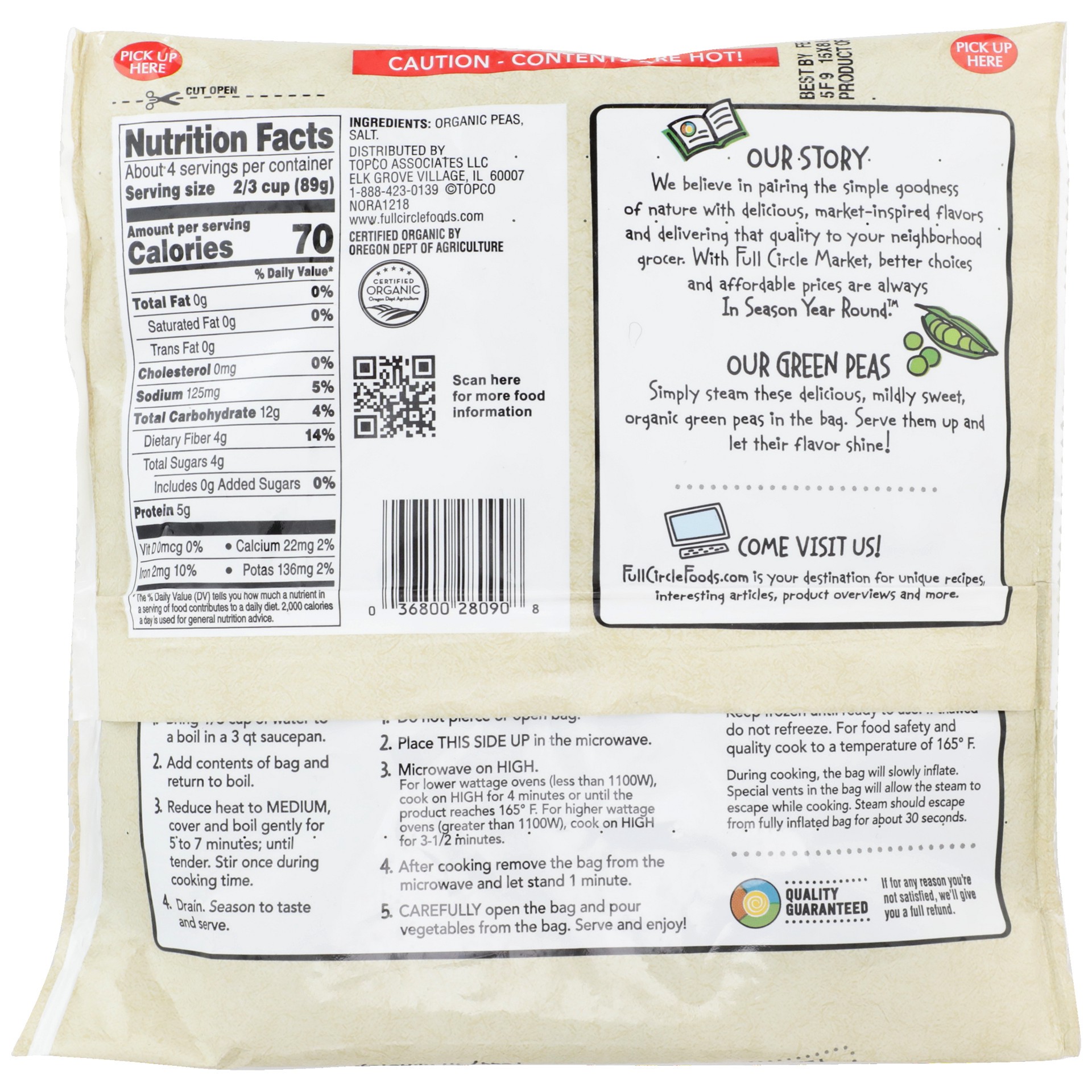 slide 3 of 6, Full Circle Market Organic Green Peas 12 oz, 12 oz