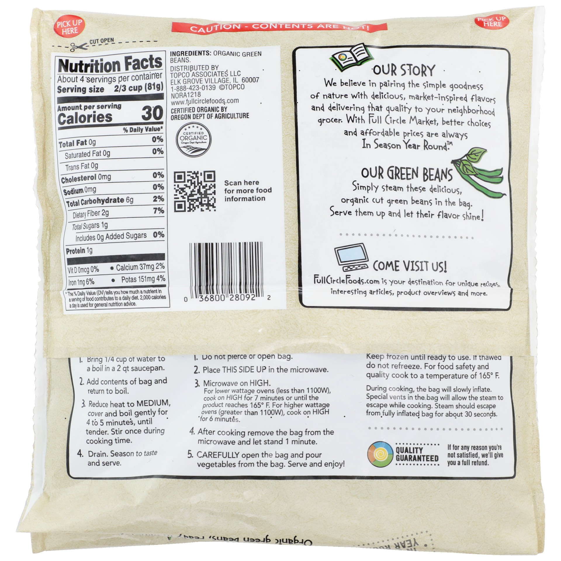 slide 3 of 6, Full Circle Market Organic Cut Green Beans 12 oz, 12 oz