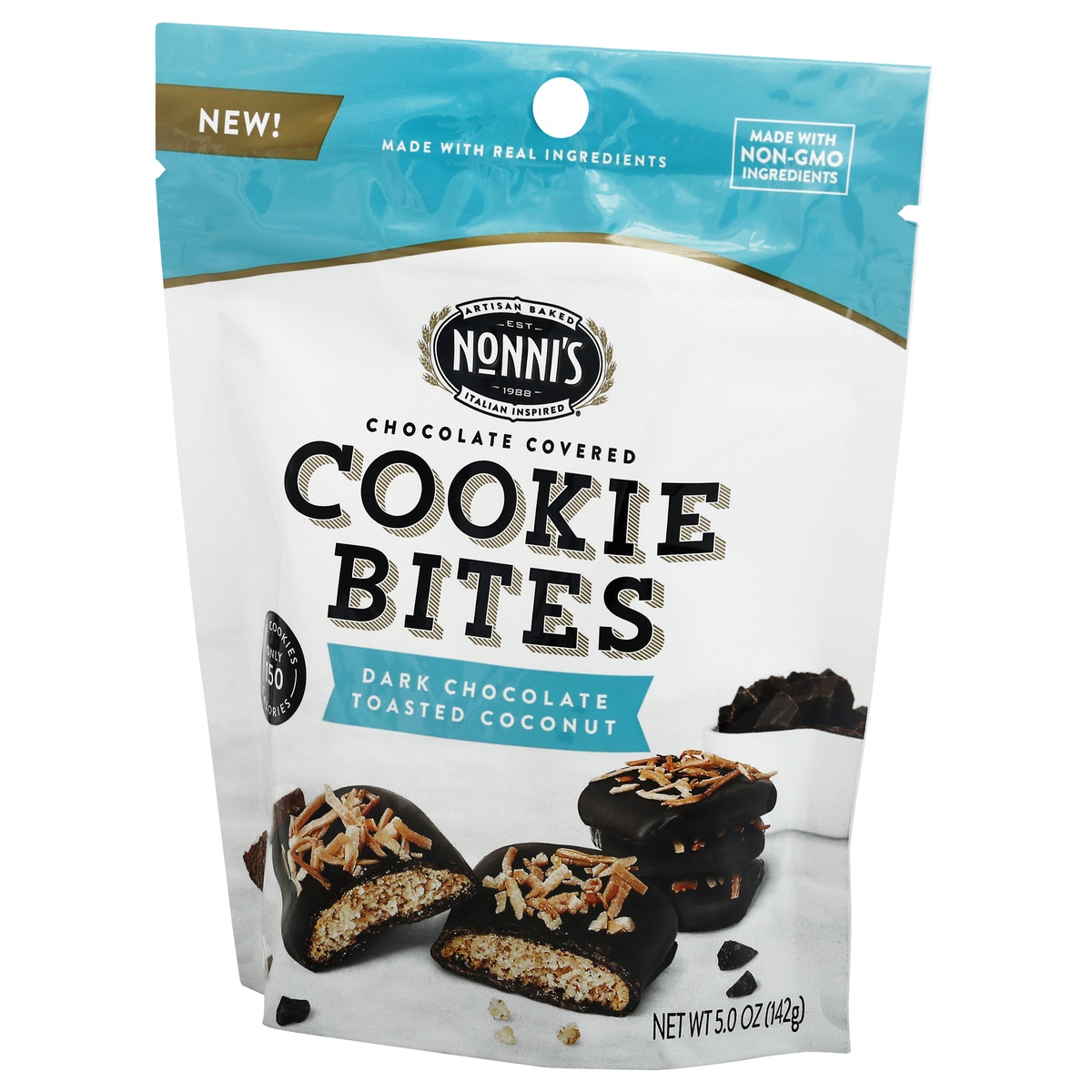 slide 3 of 10, Nonni's Dark Chocolate Toasted Coconut Cookie Bites, 5 oz