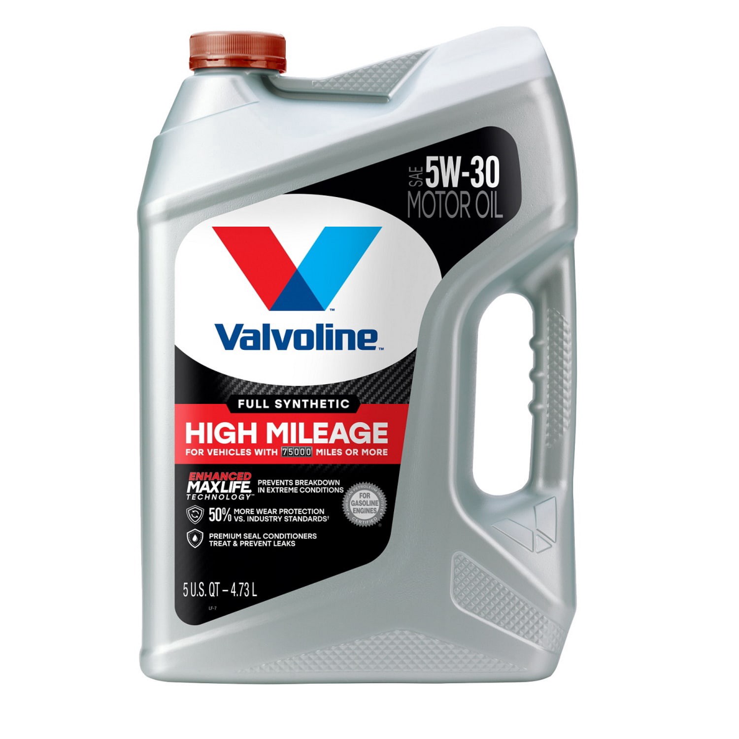 slide 1 of 6, Valvoline Full Synthetic High Mileage Sae 5W-30 Motor Oil, 5 qt