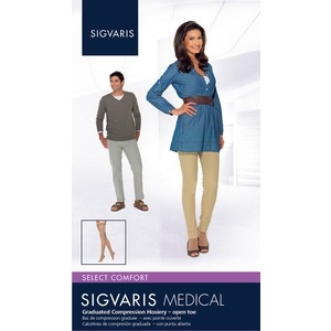 slide 1 of 1, Sigvaris Select Comfort 860 Thigh-High Open-Toe Firm Compreion Large Short Light Beige (Crispa), 1 ct