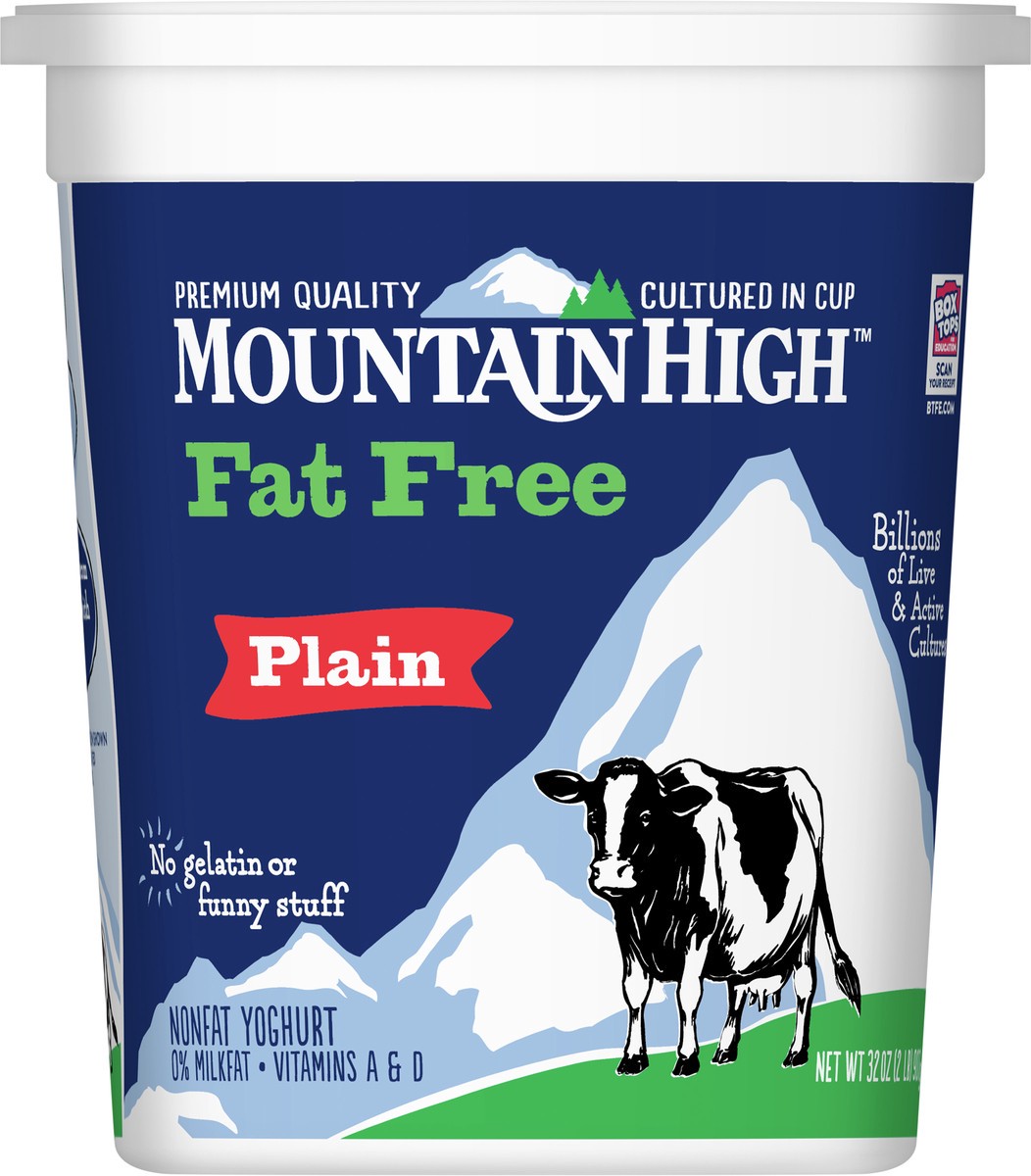 slide 6 of 9, Mountain High, Fat Free Yogurt, Plain, Gluten Free Snacks, 32 OZ Yogurt Container, 32 oz
