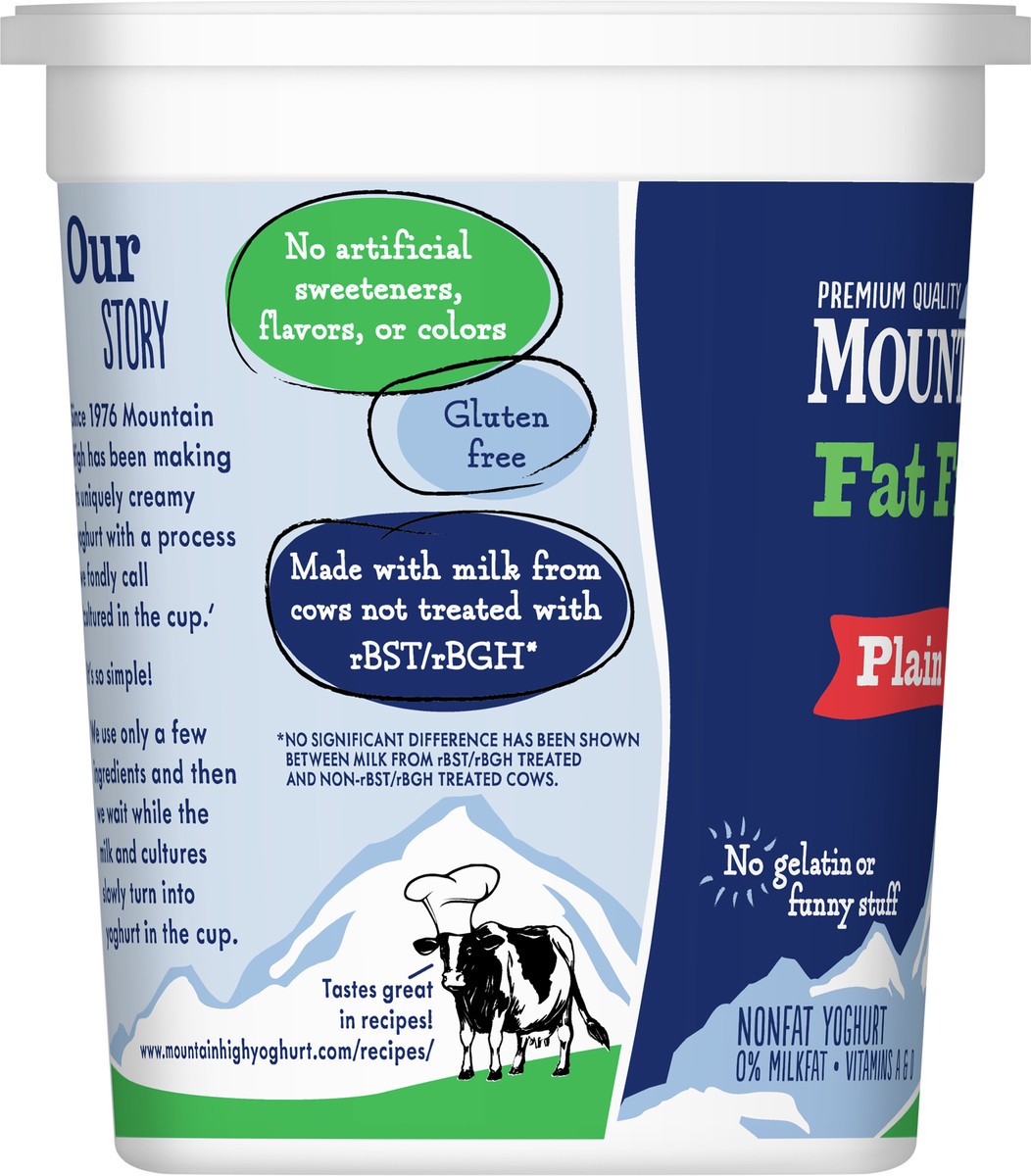 slide 4 of 9, Mountain High, Fat Free Yogurt, Plain, Gluten Free Snacks, 32 OZ Yogurt Container, 32 oz