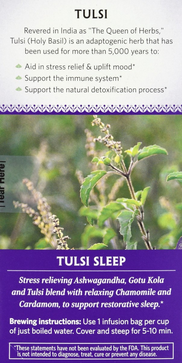 slide 7 of 9, Organic India Caffeine Free Infusion Bags Tulsi Sleep Herbal Supplement 18 ea, 