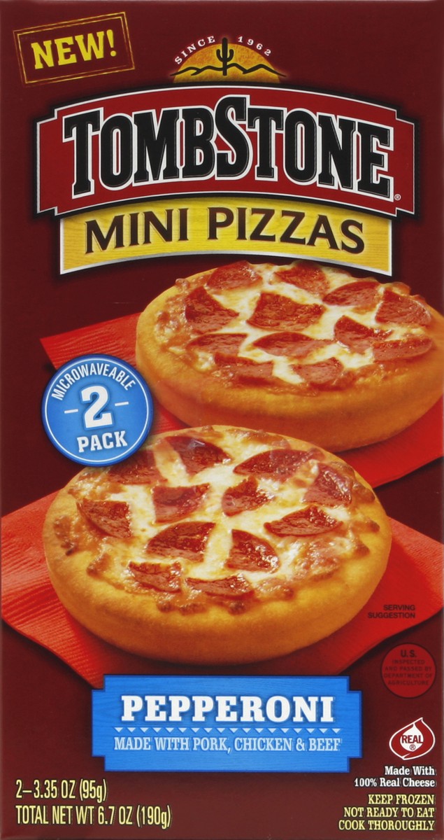 slide 3 of 5, Tombstone Mini Microwaveable Pizzas, Pepperoni, 6.7 oz