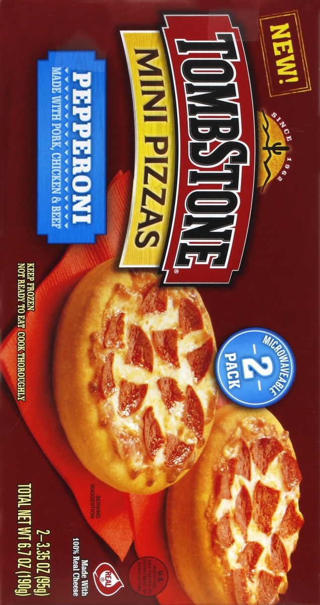 slide 5 of 5, Tombstone Mini Microwaveable Pizzas, Pepperoni, 6.7 oz