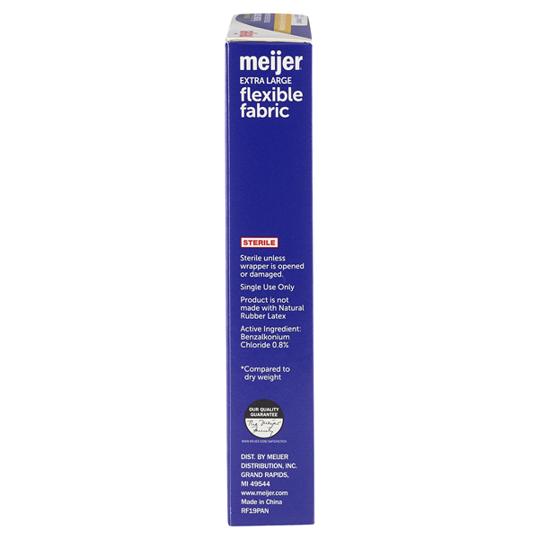 slide 2 of 9, Meijer Flexible Fabric Adhesive Bandages, Antibacterial, XL, 10 ct