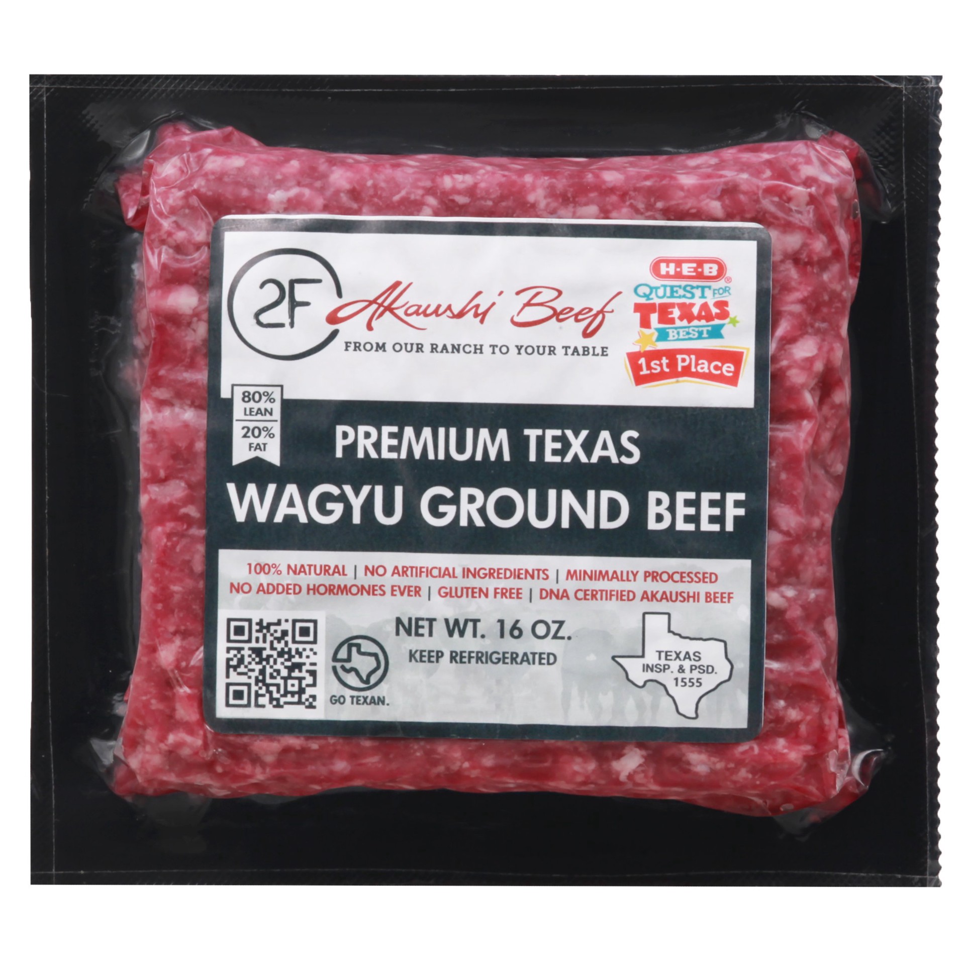 slide 1 of 1, 2F Akaushi Wagyu Ground Beef, 80% Lean, 16 oz