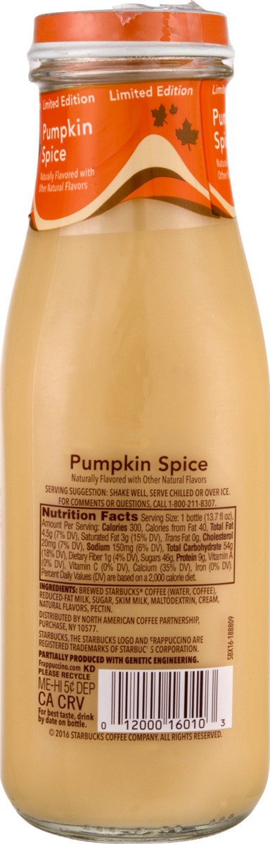 slide 6 of 7, Starbucks Frappuccino Chilled Coffee Drink Pumpkin Spice - 13.70 fl oz, 13.70 fl oz