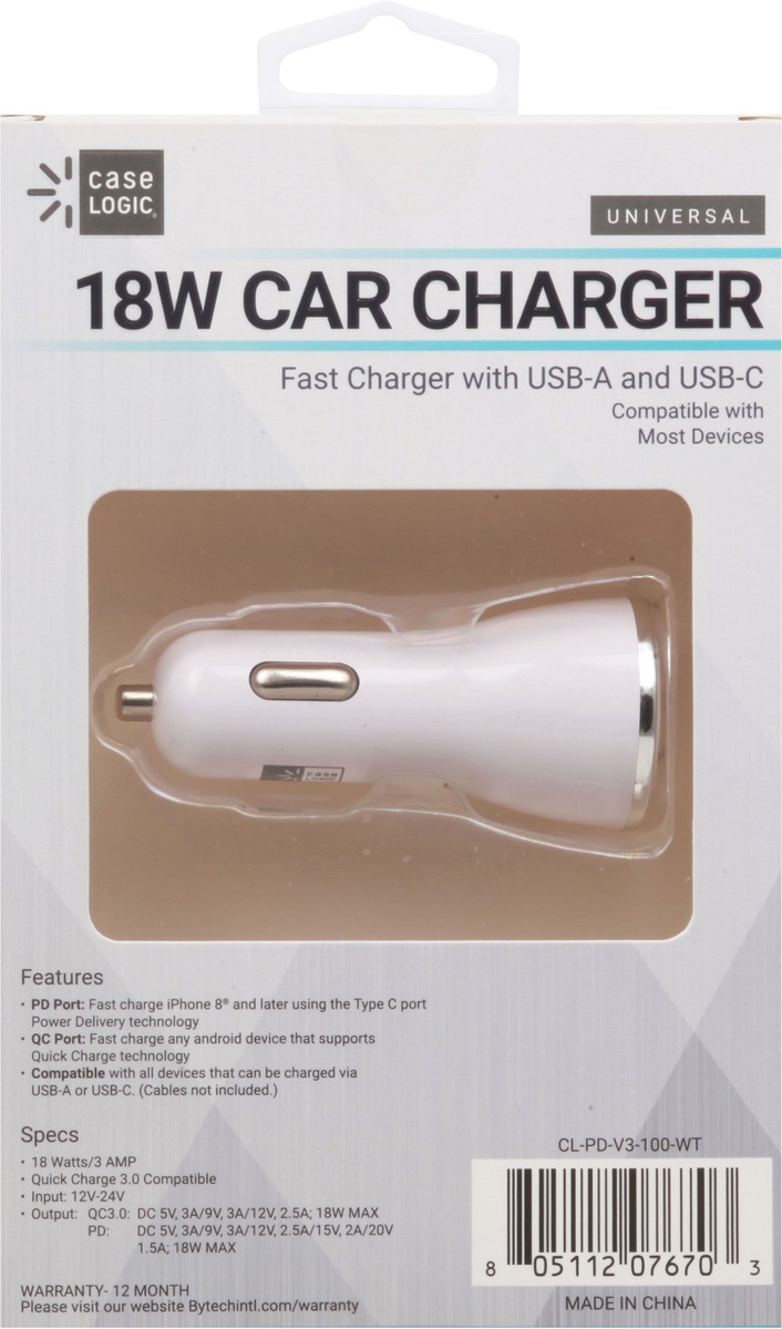 slide 8 of 9, Case Logic 18 Watts Universal Car Charger 1 ea, 1 ct