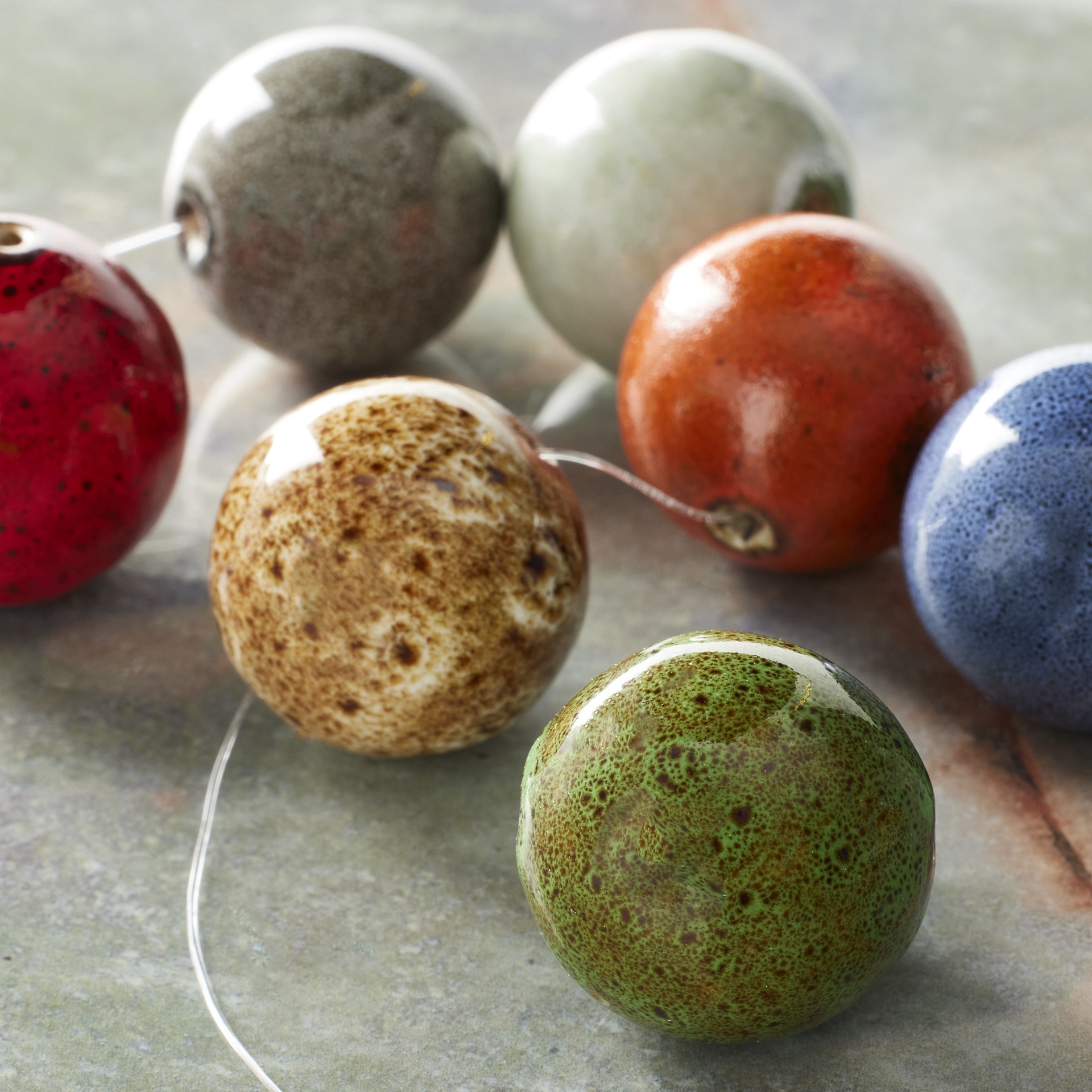 slide 3 of 3, Multicolor Ceramic Round Beads, 24mm By Bead Landing, 24 mm