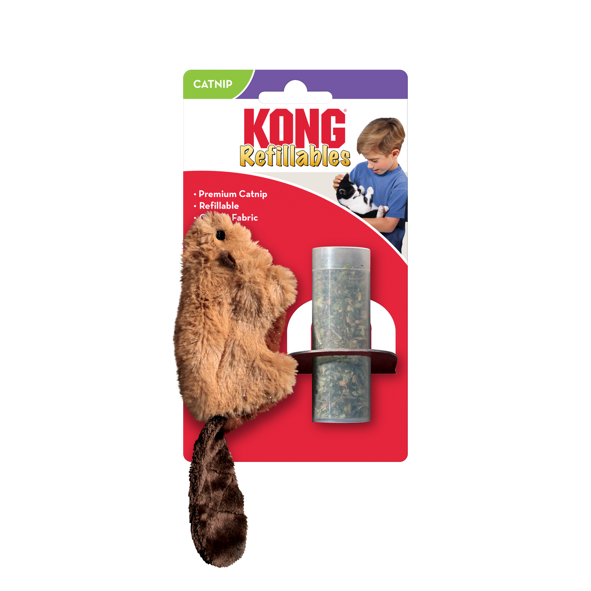 slide 2 of 3, Kong Refillables Beaver Cat Toy with Catnip, 1 ct