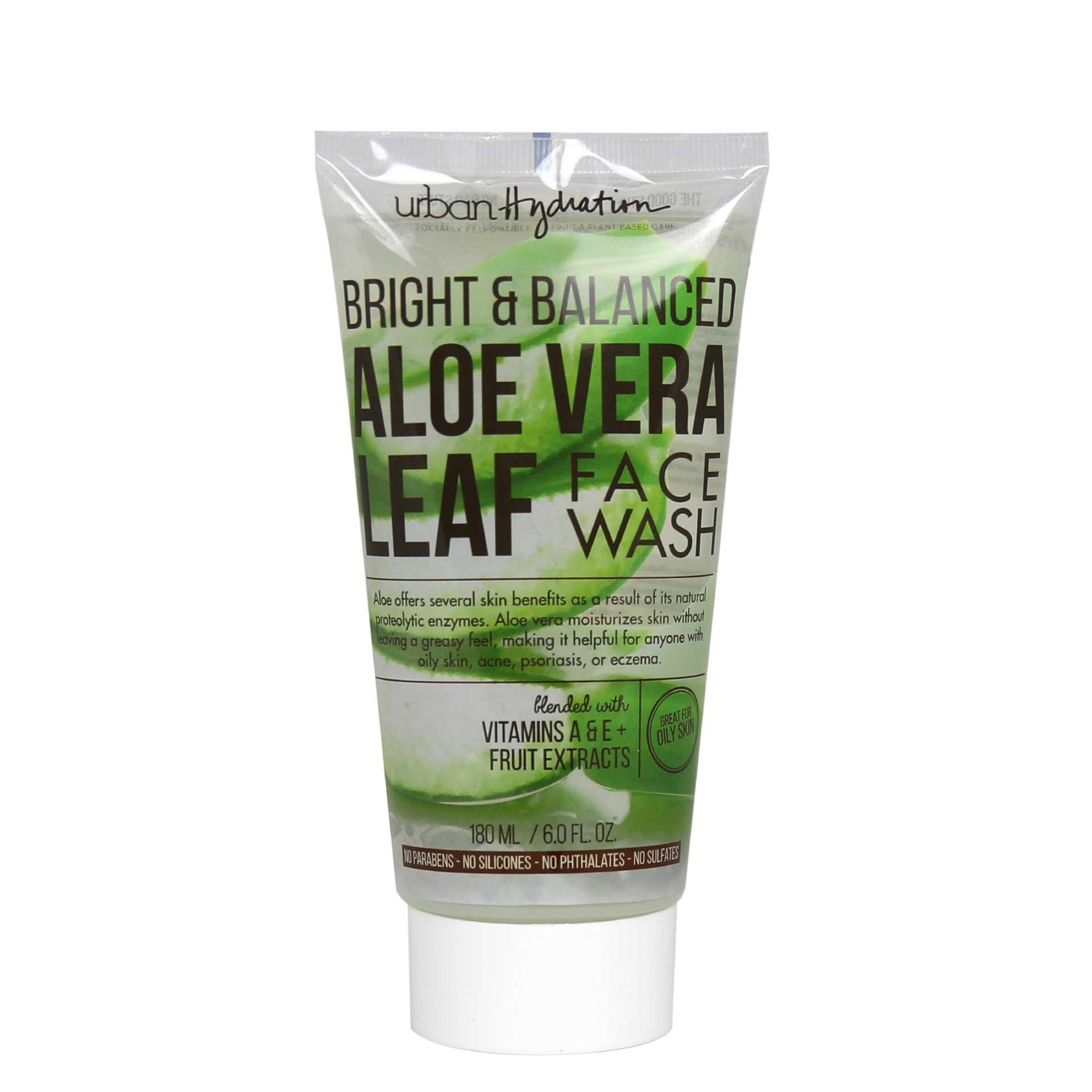 slide 1 of 6, Urban Hydration Bright &; Balanced Aloe Vera Leaf Face Wash, 6 fl oz