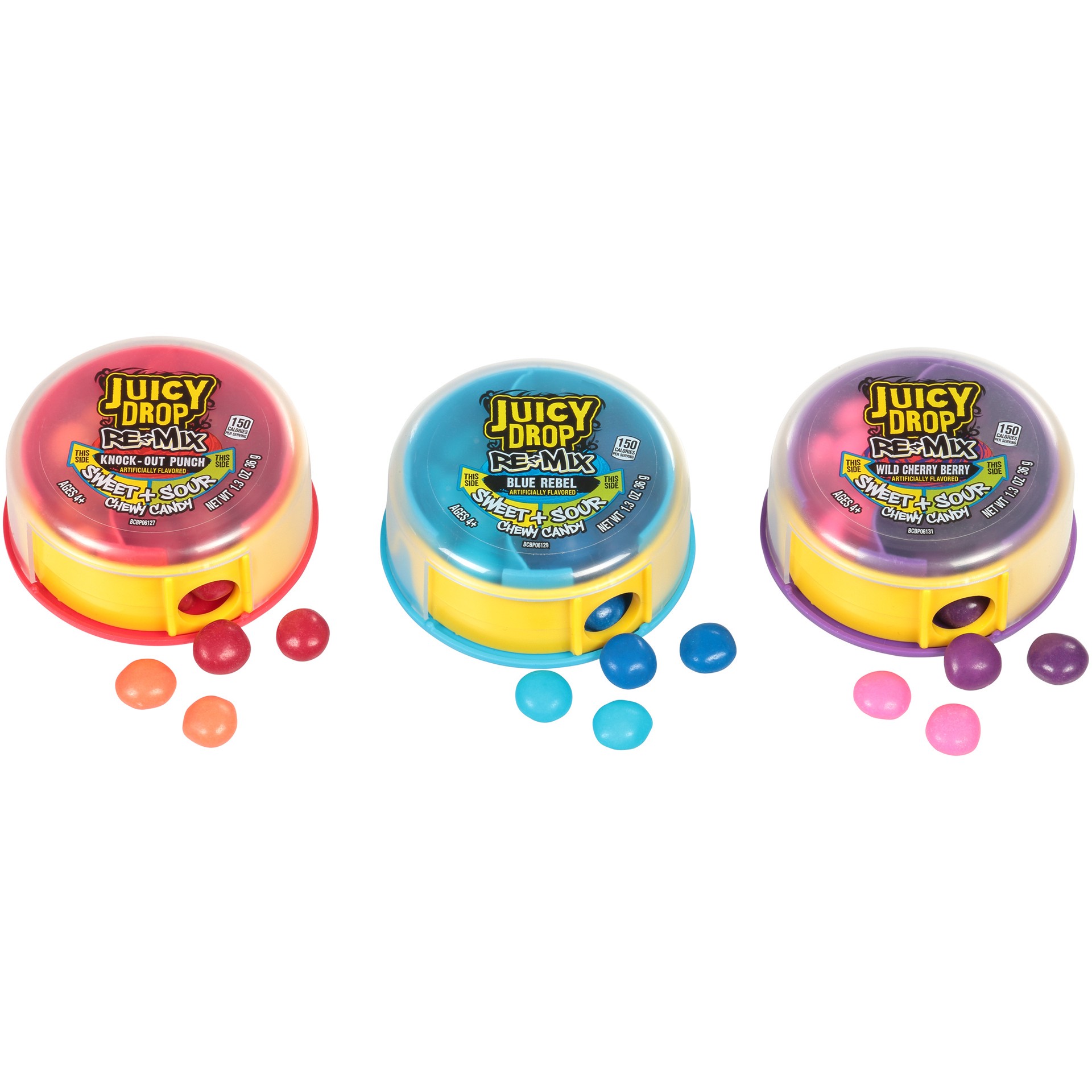 slide 1 of 10, Juicy Drop Re-Mix Sweet Sour Chewy Candy, 1.3 oz