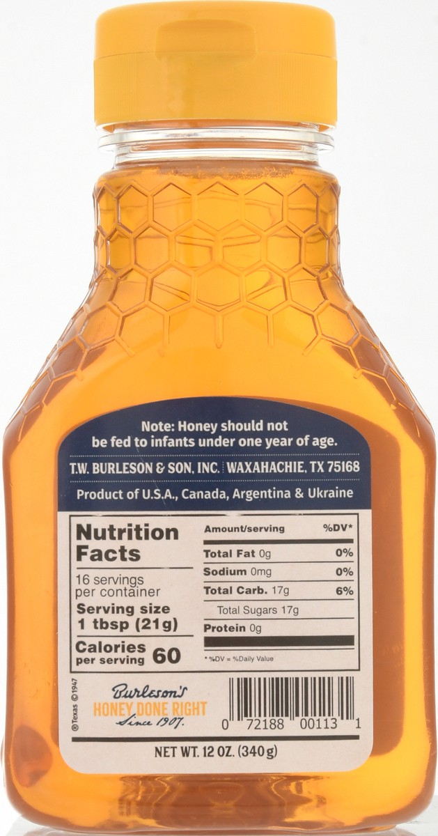 slide 13 of 13, Burleson's Fancy Mild Clover Honey 12 oz, 12 oz