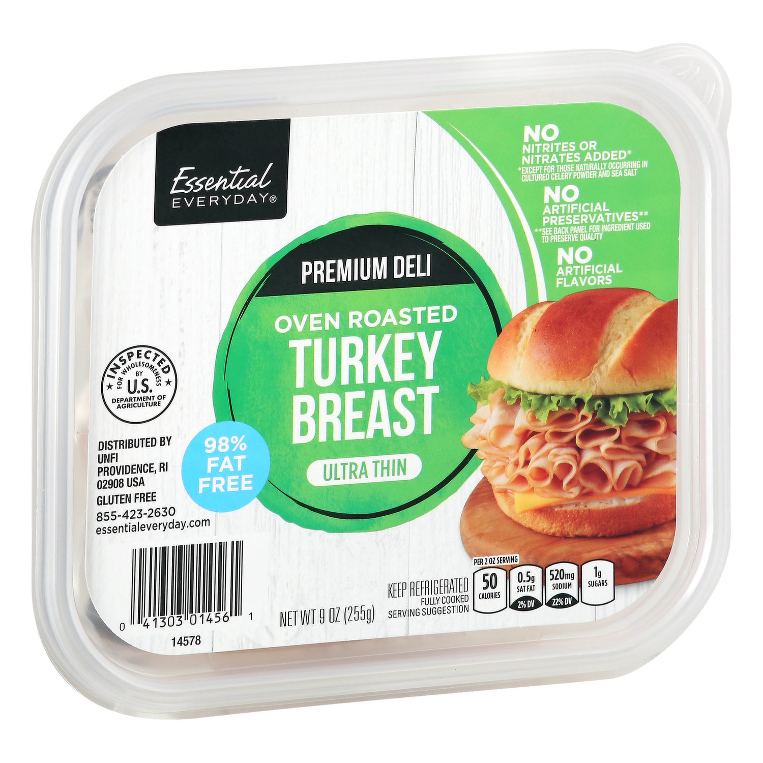 slide 1 of 1, Essential Everyday Oven Roasted Turkey Tub, 9 oz