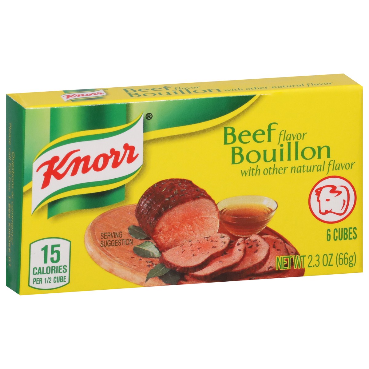slide 2 of 9, Knorr Beef Flavor Bouillon 6 ea, 6 ct; 2.3 oz