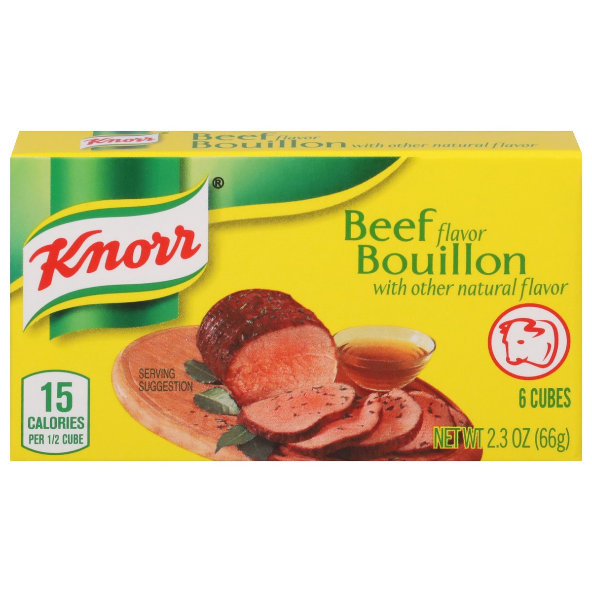 slide 1 of 9, Knorr Beef Flavor Bouillon 6 ea, 6 ct; 2.3 oz