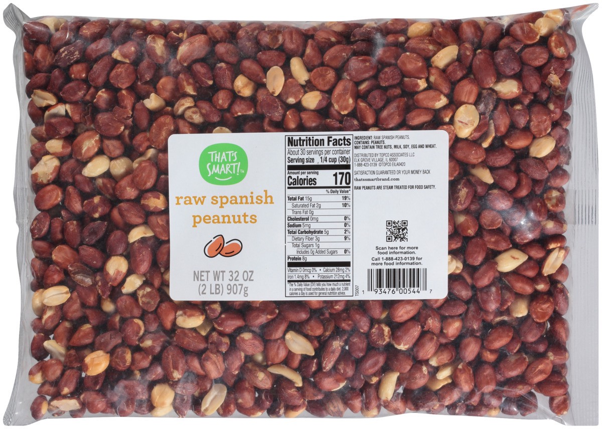 slide 7 of 9, That's Smart! Raw Spanish Peanuts 32 oz, 32 oz