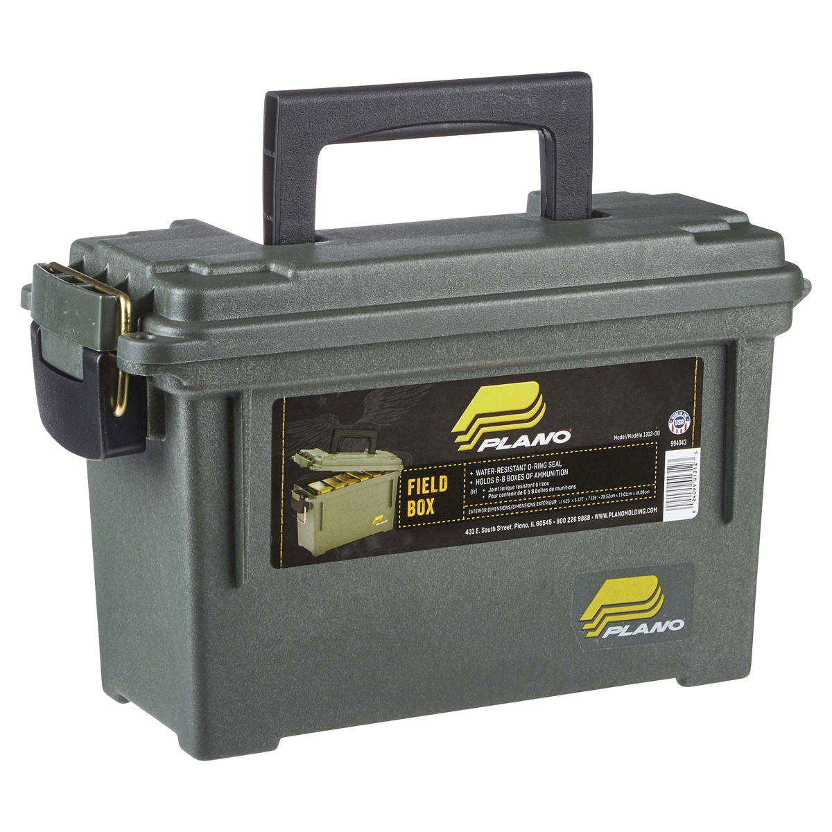 slide 4 of 5, Plano Ammunition Field Box, Green, 1 ct