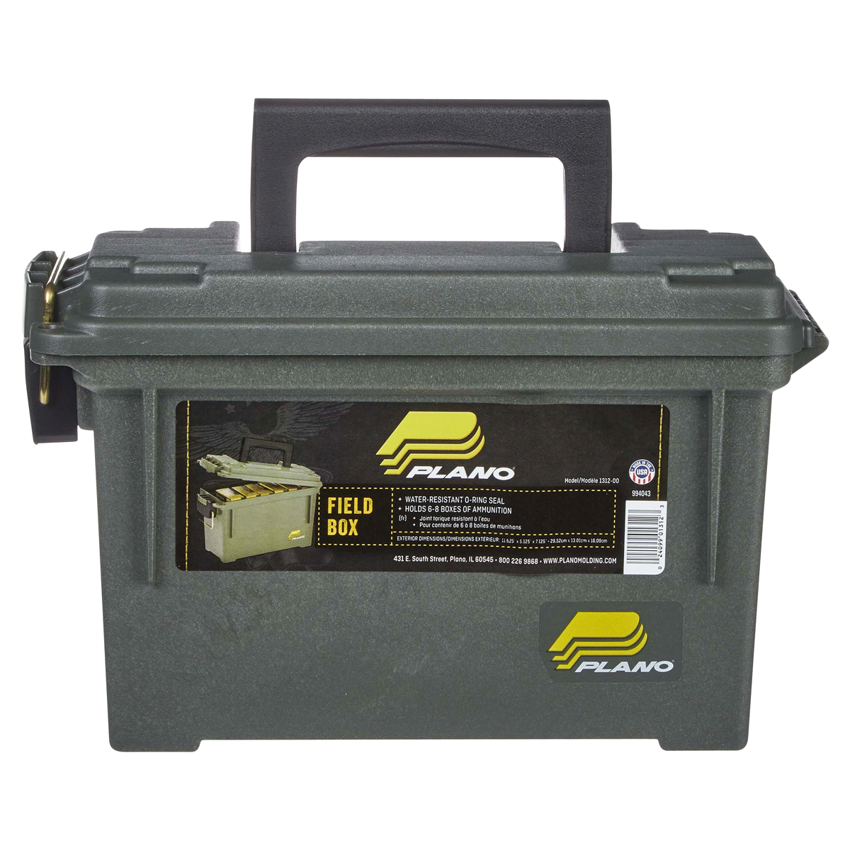 slide 1 of 5, Plano Ammunition Field Box, Green, 1 ct