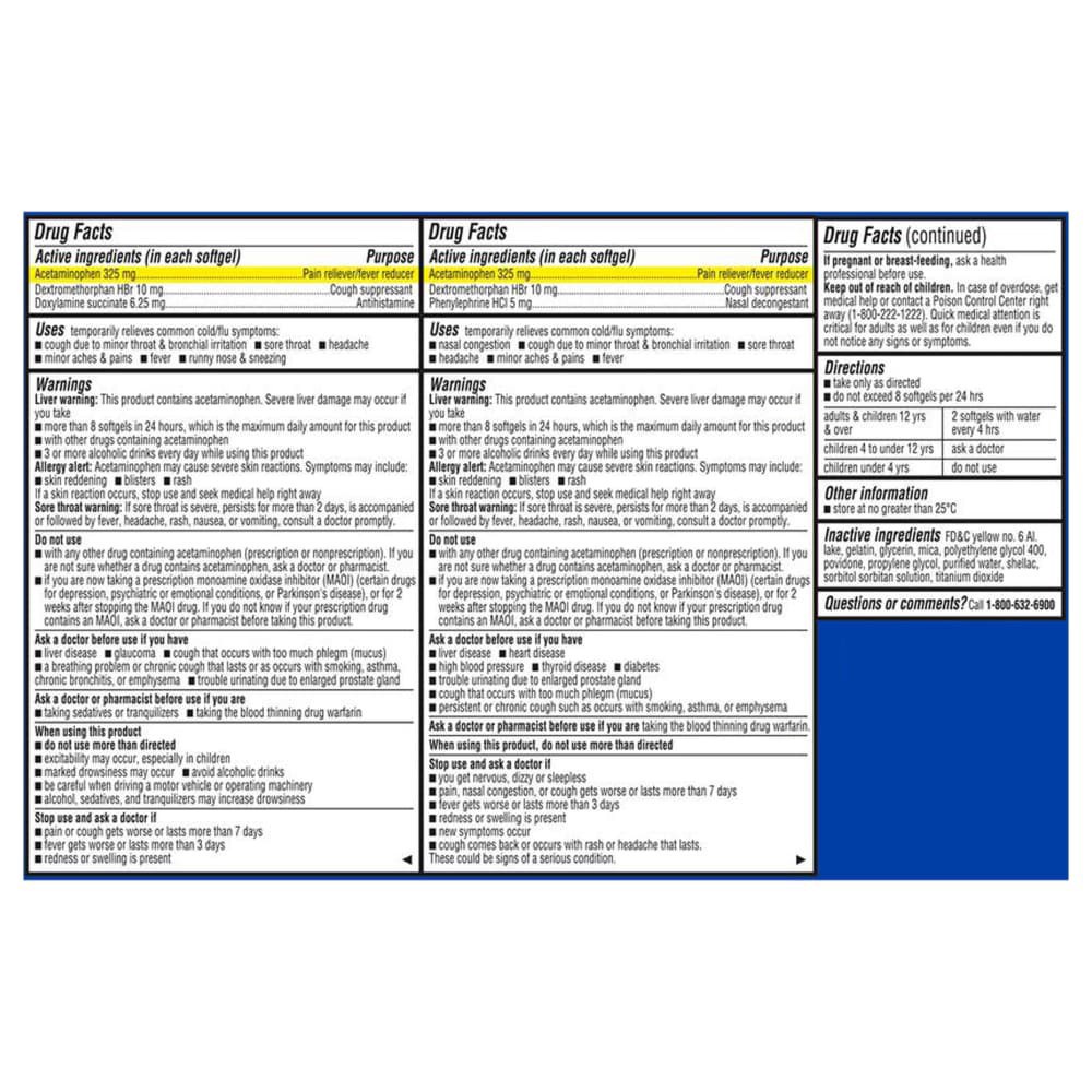 slide 4 of 4, Kroger® Multi-Symptom Cold and Flu DayTime and NightTime Cold Medicine Softgels, 96 softgels