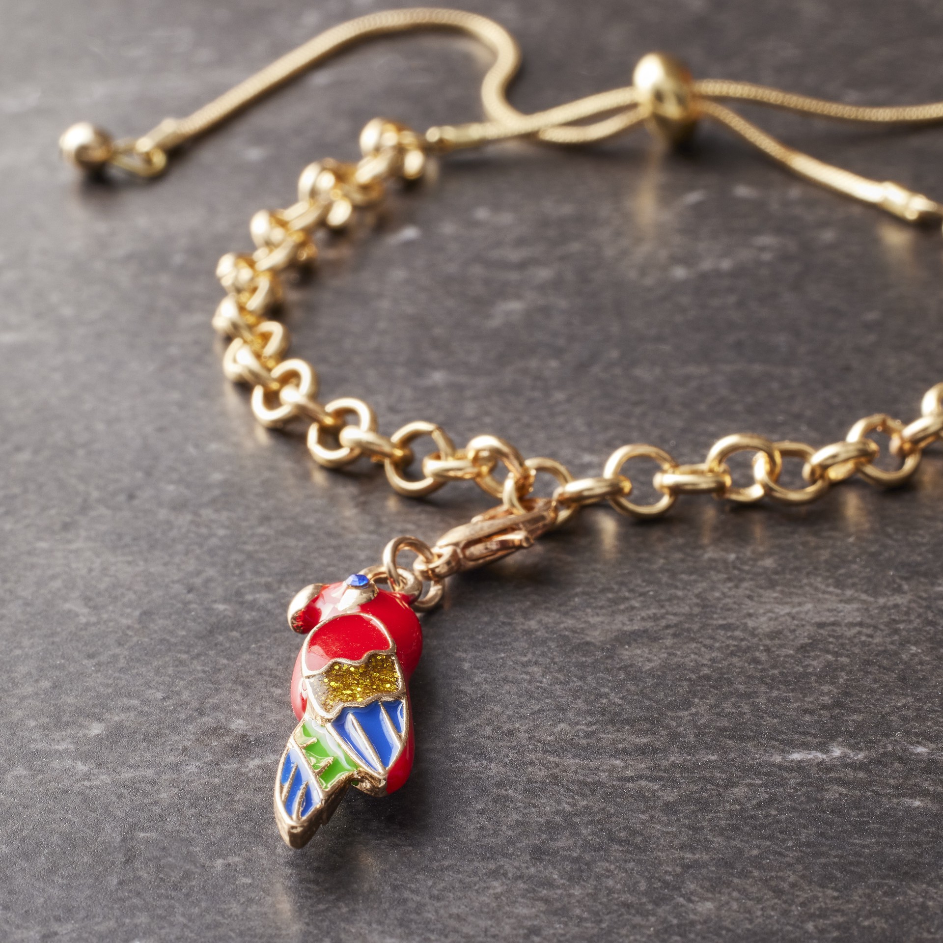 slide 2 of 2, Charmalong Rhodium Parrot Charm By Bead Landing, 8mm x 32mm