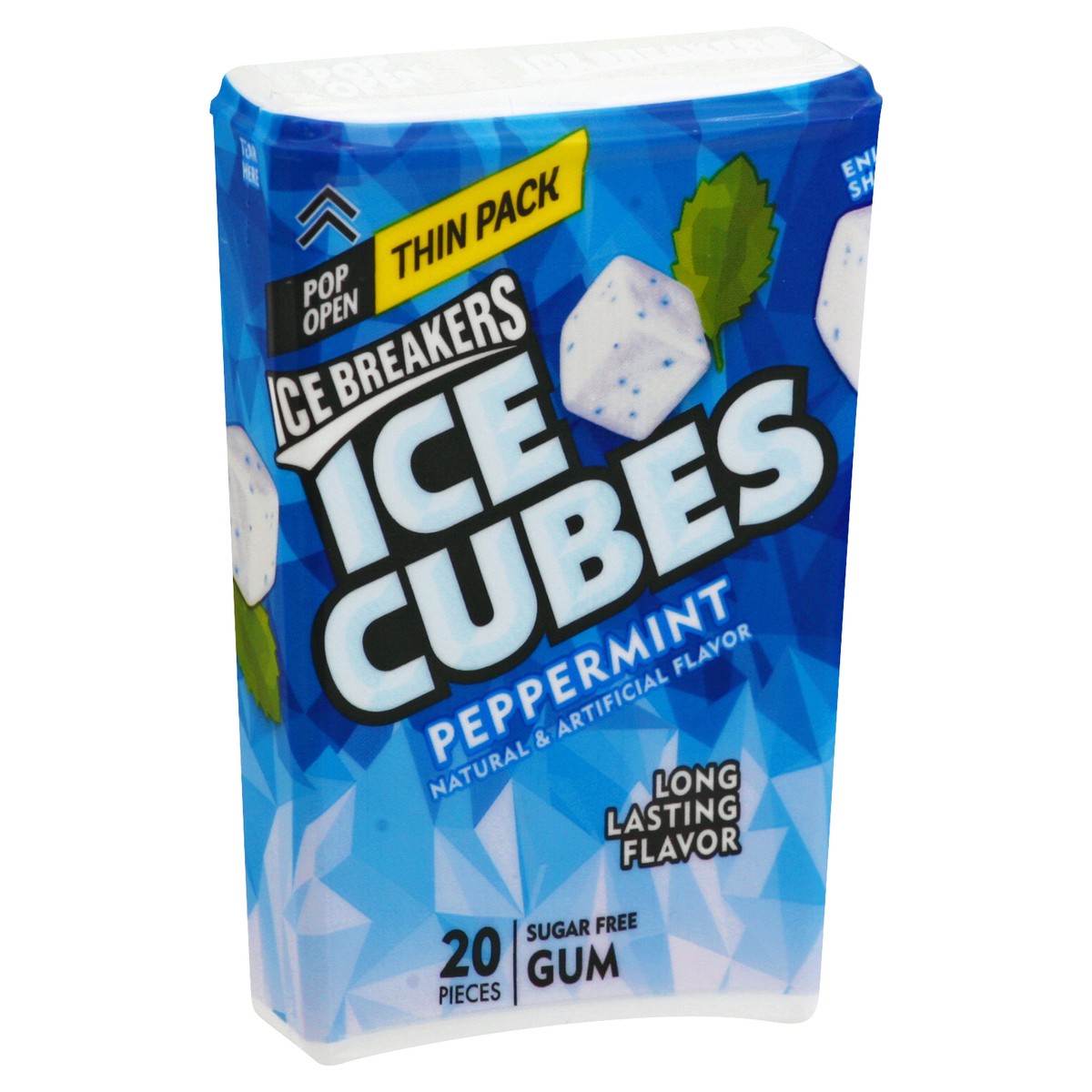 slide 6 of 9, Ice Breakers ICE CUBES Peppermint Sugar Free Chewing Gum, Made with Xylitol, 1.62 oz, Thin Pack, 1 ct