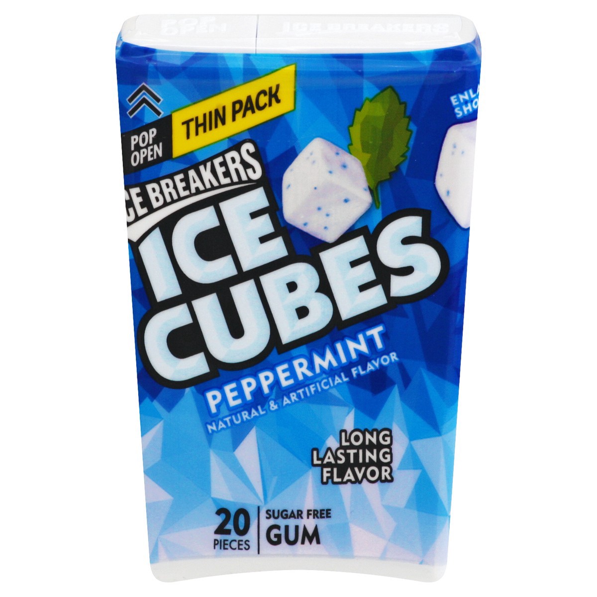 slide 1 of 9, Ice Breakers ICE CUBES Peppermint Sugar Free Chewing Gum, Made with Xylitol, 1.62 oz, Thin Pack, 1 ct